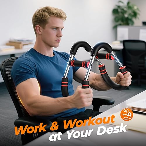 Miniatura 4 de Entrenador de brazo Twister  Resistencia ajustable de 60 a 100 libras para entrenamiento de pecho y brazos, barra de entrenamiento de fuerza