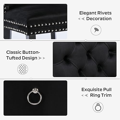 Miniatura 4 de RGZ Juego de mesa de comedor de estilo moderno de mediados de siglo en negro para 4, mesa redonda rústica retro de estilo granja de 47' para la