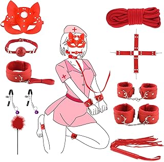 BDSM Sex Bondage Restraints Kit Set Toys Sex Accessories Furniture Stuff for Adults Couples Things Kinky Bedroom Bed Restraints Bed Queen Size Bed Rope Sweater -H05403