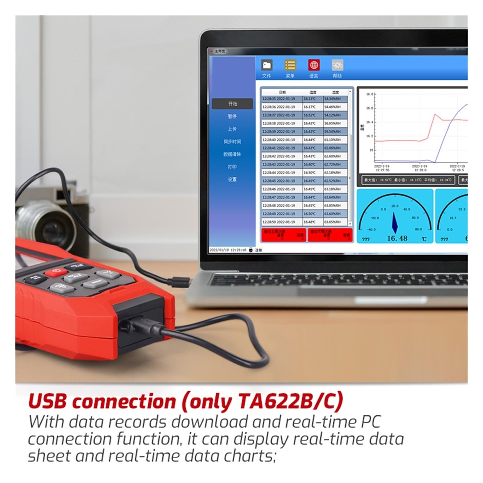 TA622C Hochpräzises Temperatur- und Feuchtigkeitsmessgerät, tragbares digitales Taupunktthermometer, Feuchttemperatur-Hygrometer,Präzisionsinstrument(TA622C)