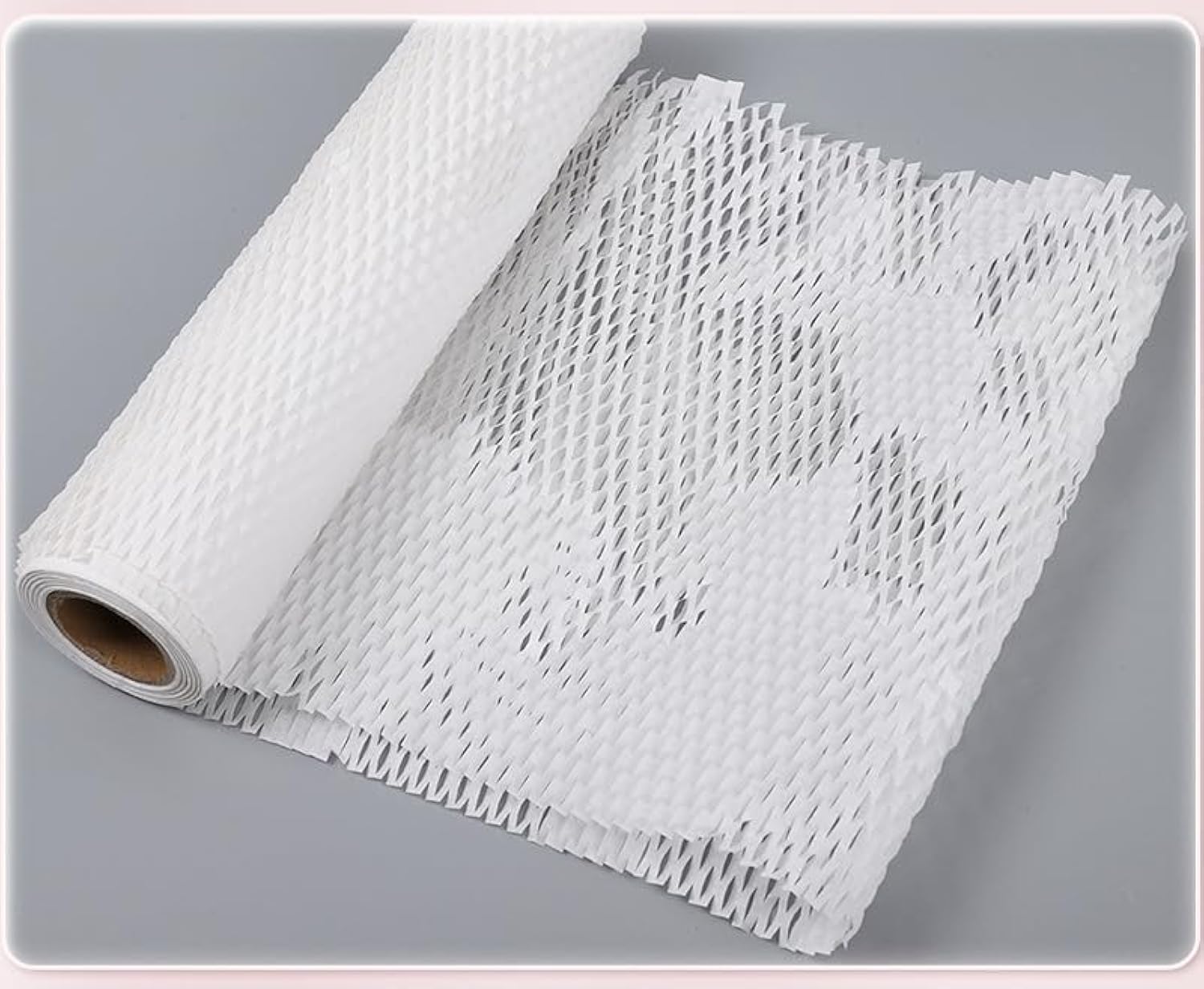 Red Dot Gift Honeycomb Wrap Paper,50CM*10Yards Roll White Color Upgrade Perforated Kraft Packaging Paper Roll Eco-Friendly Easy to Dispense, for Delivering & Moving Wrapping and Storing Items.