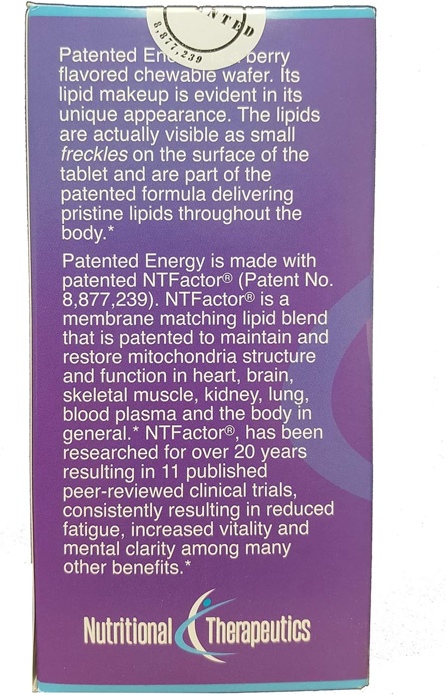 Nutritional Therapeutics Patented Energy With NT Factor, 60 Mixed Berry Chewable Wafers