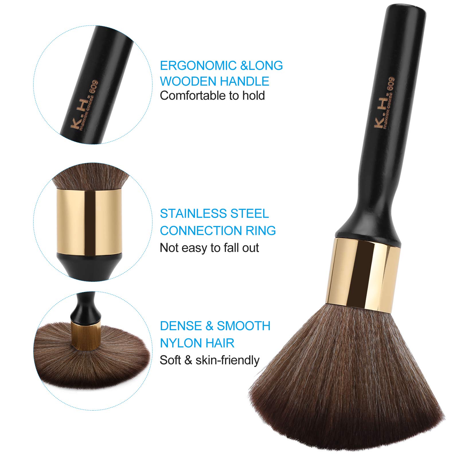 Neck Duster, Weit verbreitete Neck Duster Bürste für Friseursalon für den Haushalt(Schwarz)