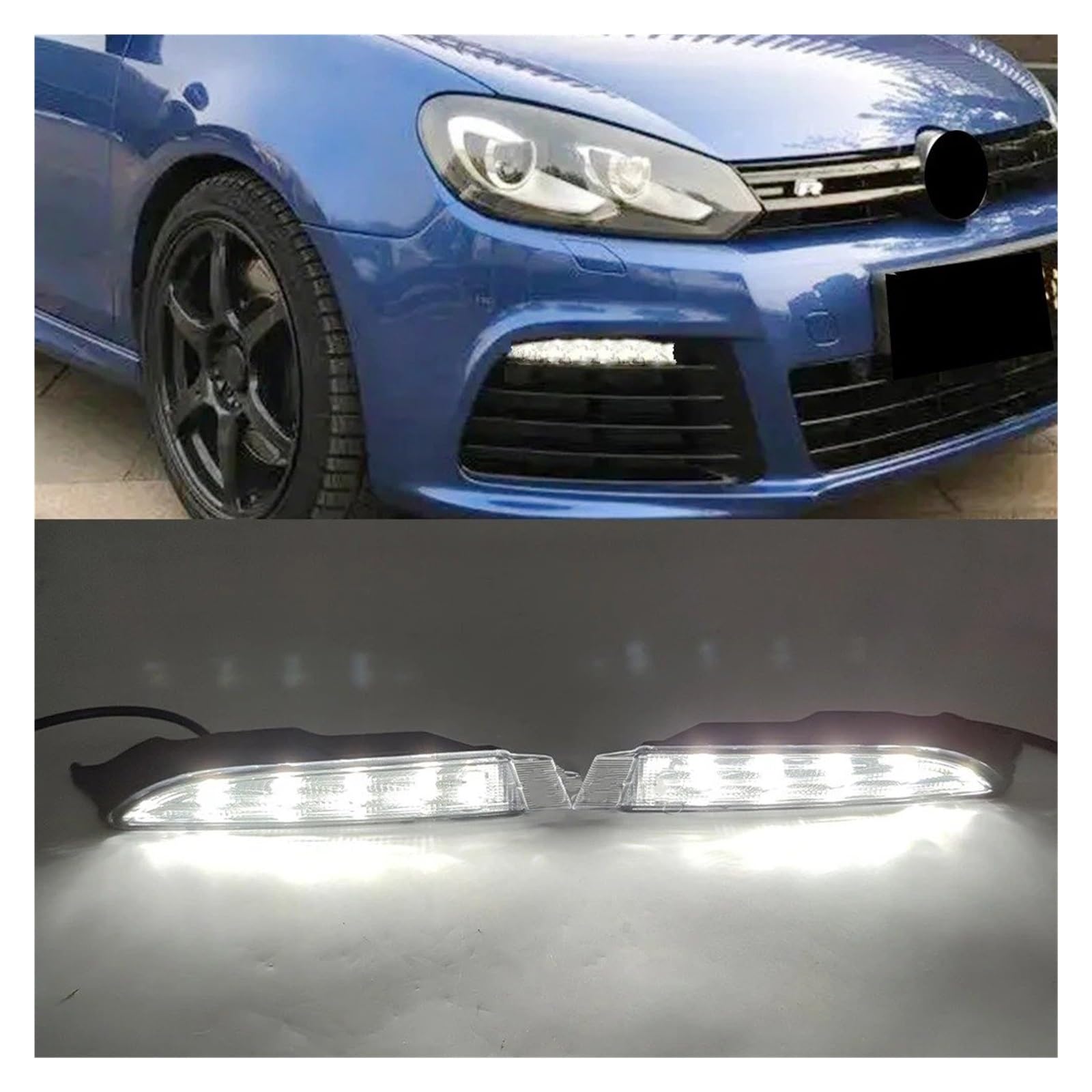Do VW Golf 6 Mk6 R20 2009 2010 2011 2012 2013 lampa przedniego zderzaka światła do jazdy dziennej, reflektor przeciwmgielny reflektor samochodowy