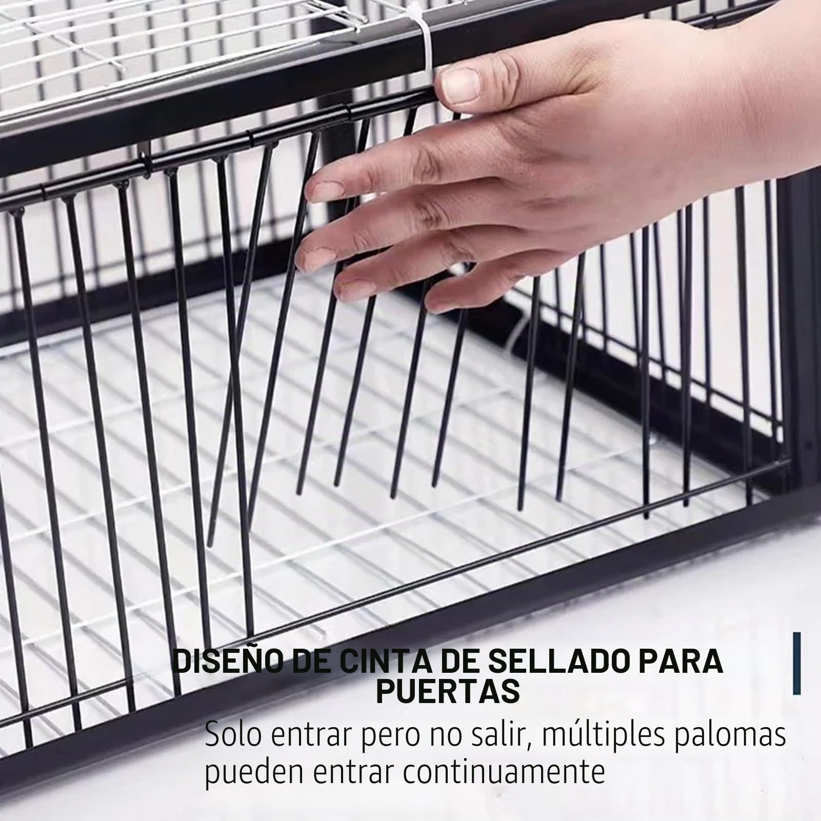 Trampa para Pájaros con Diseño Antiescape Jaula para Palomas y Aves de Jardín, Techo y Exterior Colección Automática, Inofensiva para los Pájaros(Blanco,60 * 40 * 26CM)