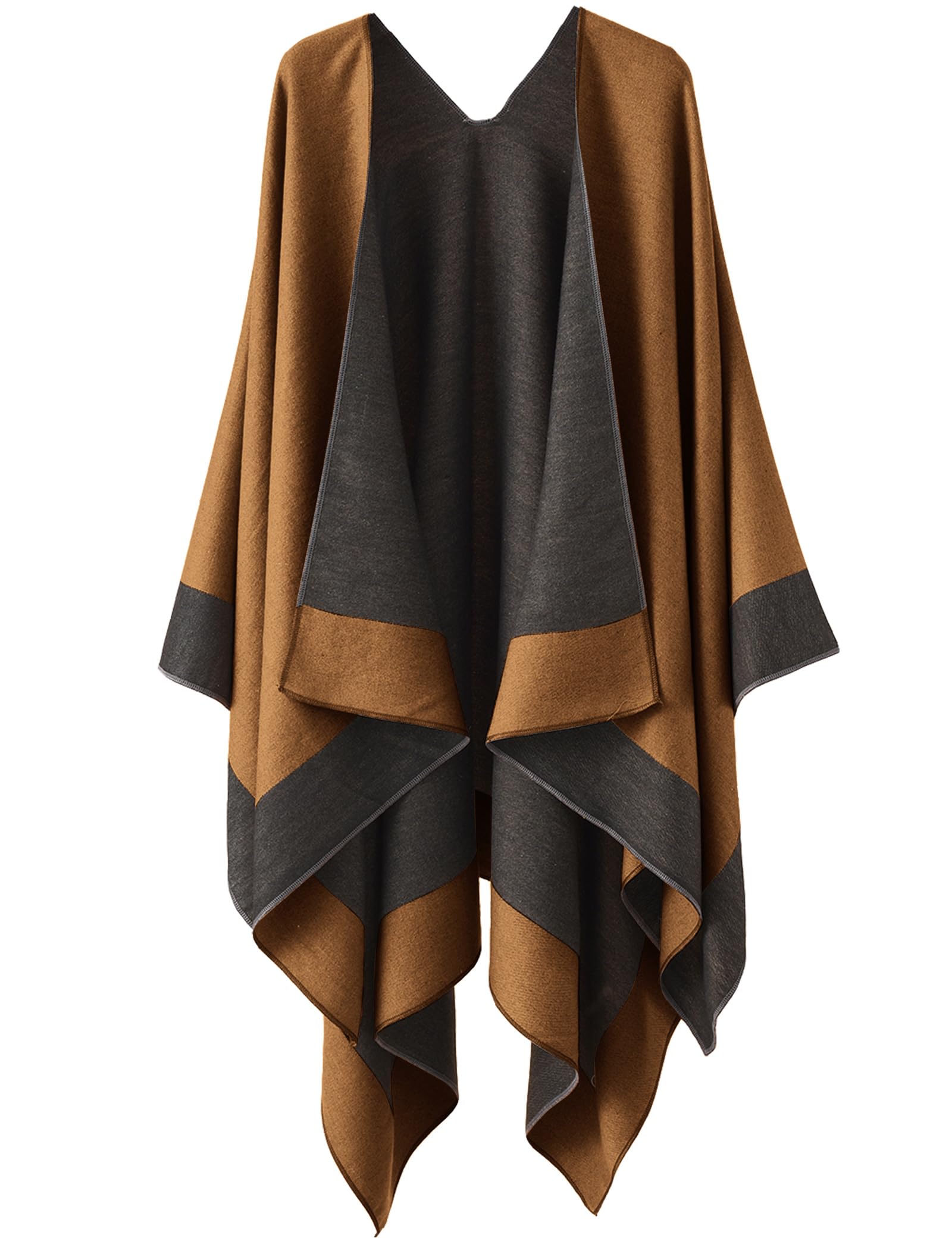 YnimioAOX Womens Shawl Wrap Poncho Sweater Open Front Cape for Fall Winter