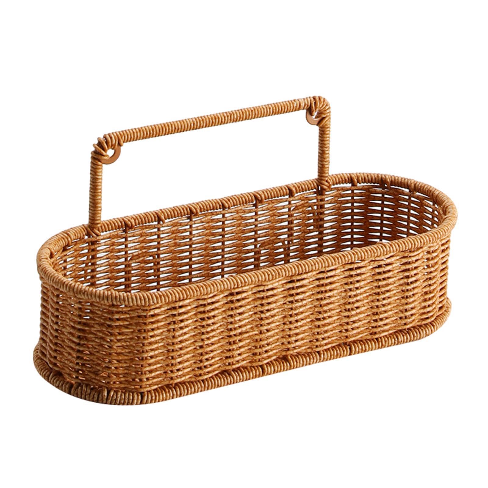 PIXZCSA for Creative Woven Storage Baskets Chic Hanging Storage Basket Provides Functional Solution For Every Room Basket Fruit Sundries Organizer Kitchen