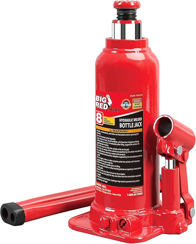 Torin T90803B Big Red Hydraulic Bottle Jack, 8 Ton Capacity, Bottle