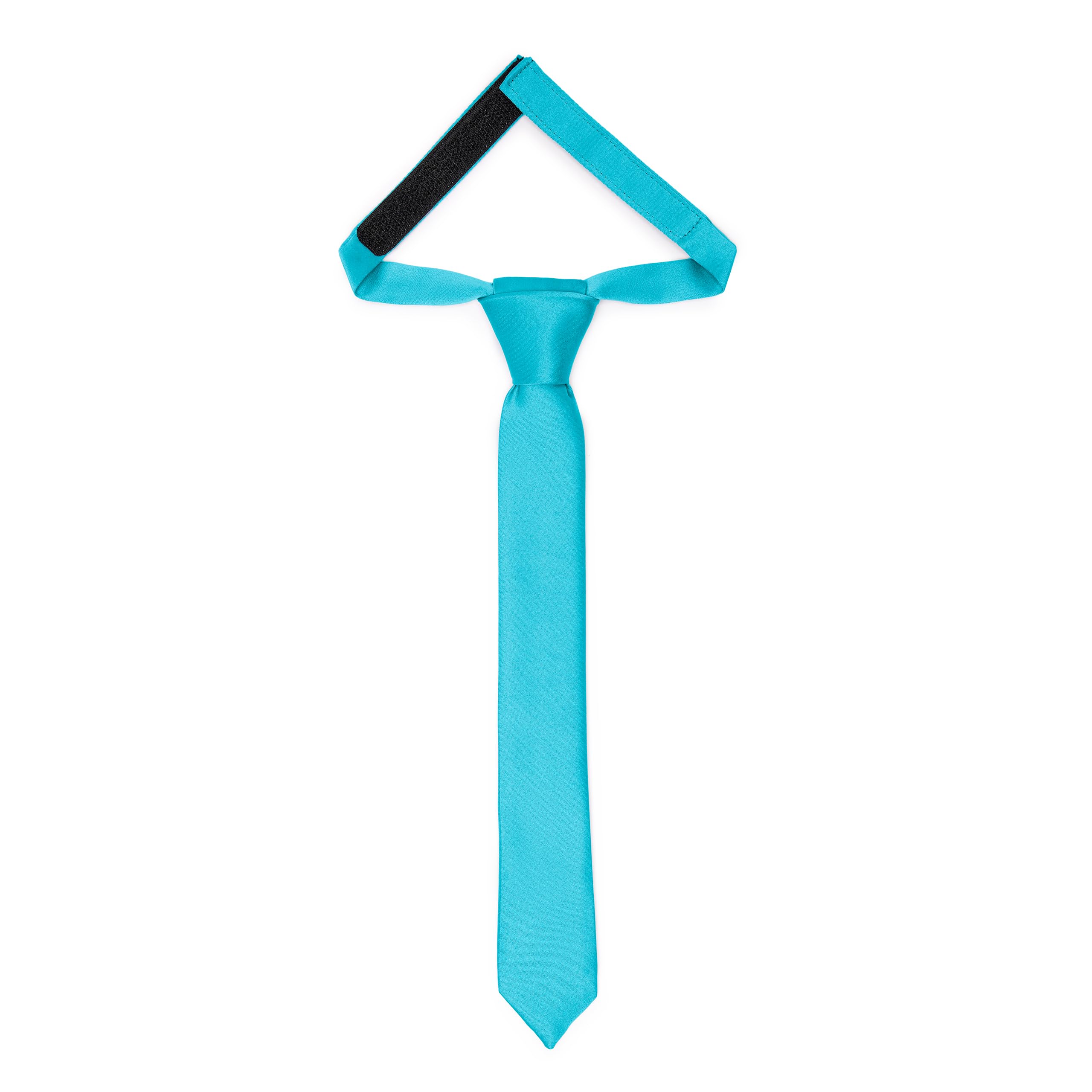 Ladeheid Kinder Krawatte für Jungen - Eleganter matter Look, Vorgebunden mit einem Klettverschluß, Perfekt für besondere Anlässe - Stilvolle Ansteckkrawatte Größe 31cm x 4cm TKM