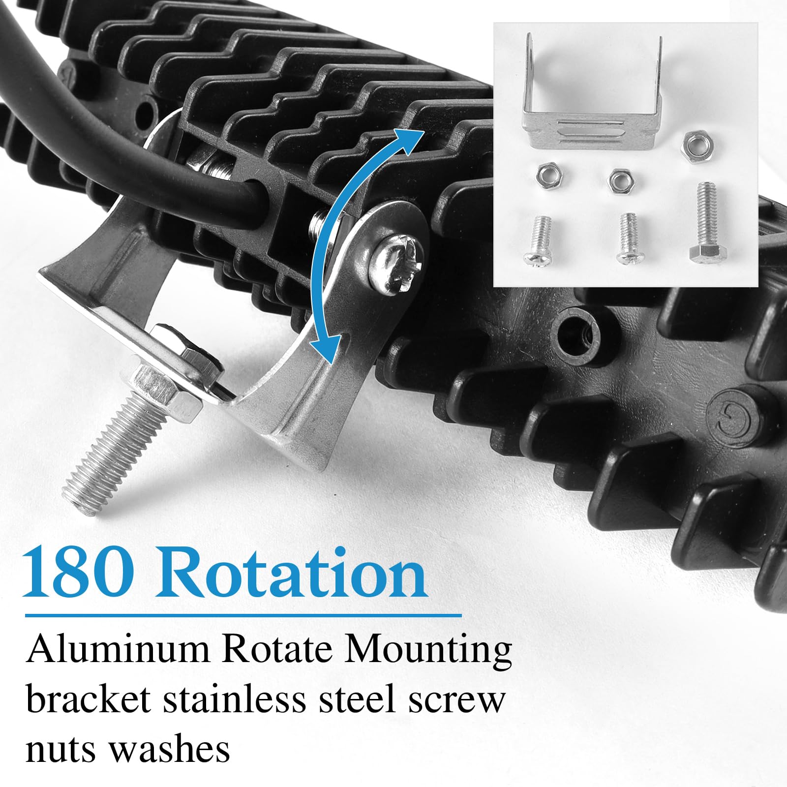 2 x reflektor roboczy LED do samochodu terenowego, 18 W, 12 V, 6000 K, IP67, wodoodporny, do koparek Suv, Utv, ATV, ciężarówki, 2 szt