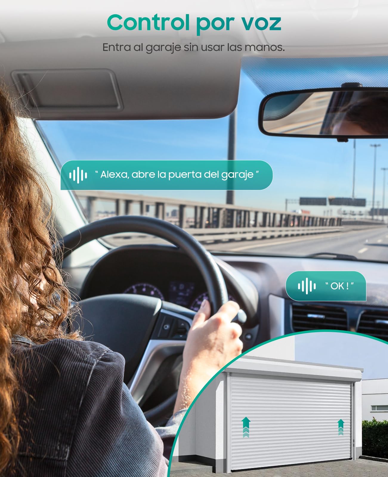 Yomogi Abrepuertas de Garaje Wi-Fi, Módulo de Interruptor Inteligente para Garaje, Control por Voz y Programación, Compatible con Alexa/Google Home/Smart Life, Fácil de Instalar