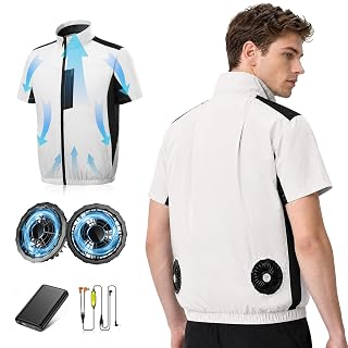 Cooling Vest for Men Women with 2 Fans, Cooling Jacket with 30000mAh Battery Pack for Outdoor Activities - Amazon product rated Grade A
