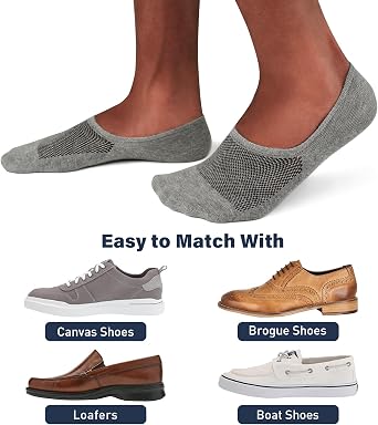 SIXDAYSOX No Show Socks Men Low Cut Non Slip Short Socks Size 5-11/10-13
