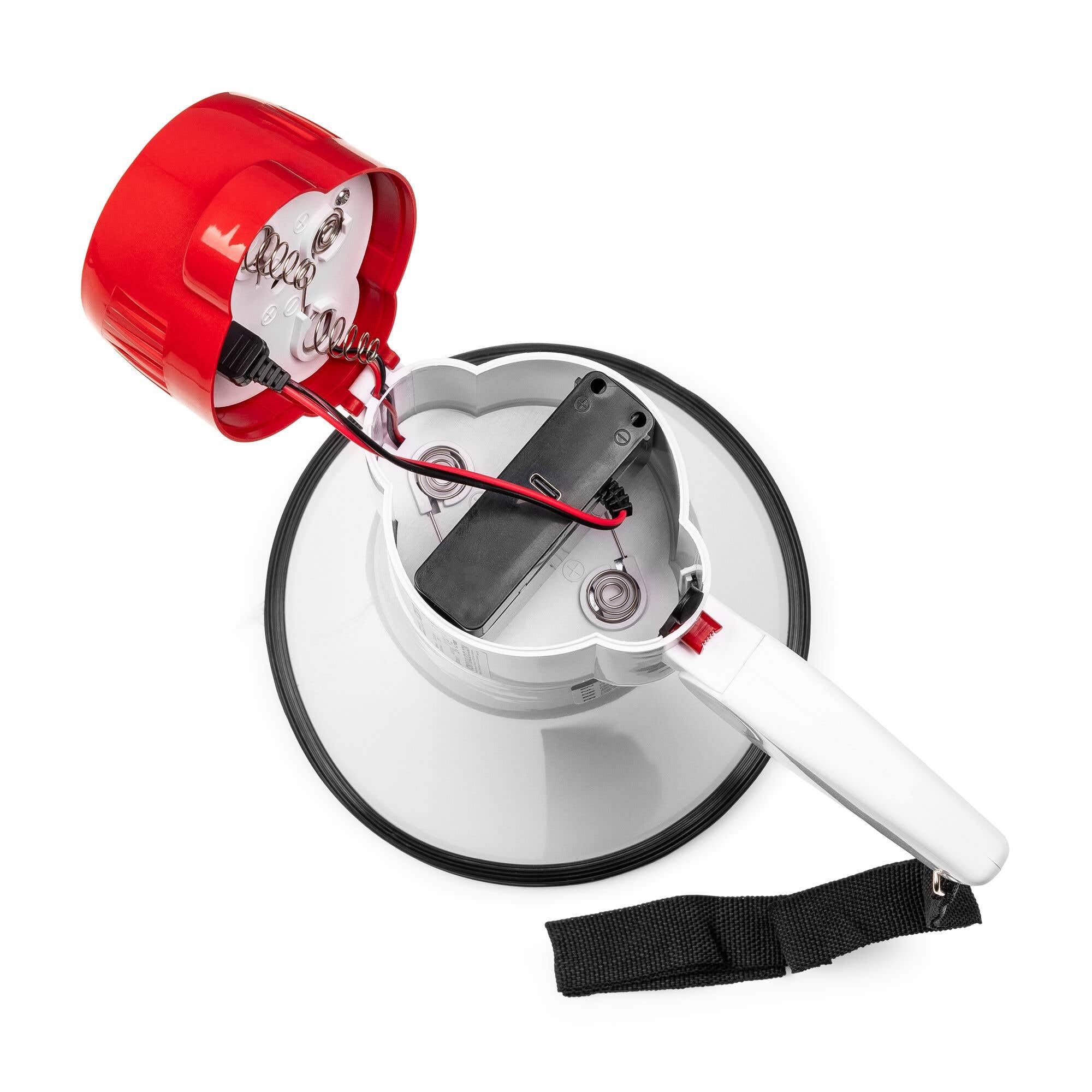 Vonyx MEG025 Megafono portatile con Bluetooth da 25 W, 800 m di portata, ingressi USB/MicroSD, Sirena, funzione di registrazione, Megafono palmare con batteria ricaricabile per eventi interni ed