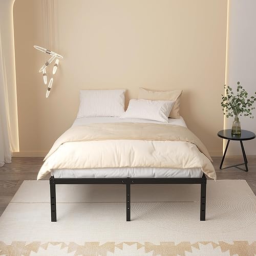 Miniatura 3 de Marco de cama Queen de 20 pulgadas, no necesita somier, base de cama de metal resistente con plataforma Queen de hasta 3000 libras, fácil montaje,