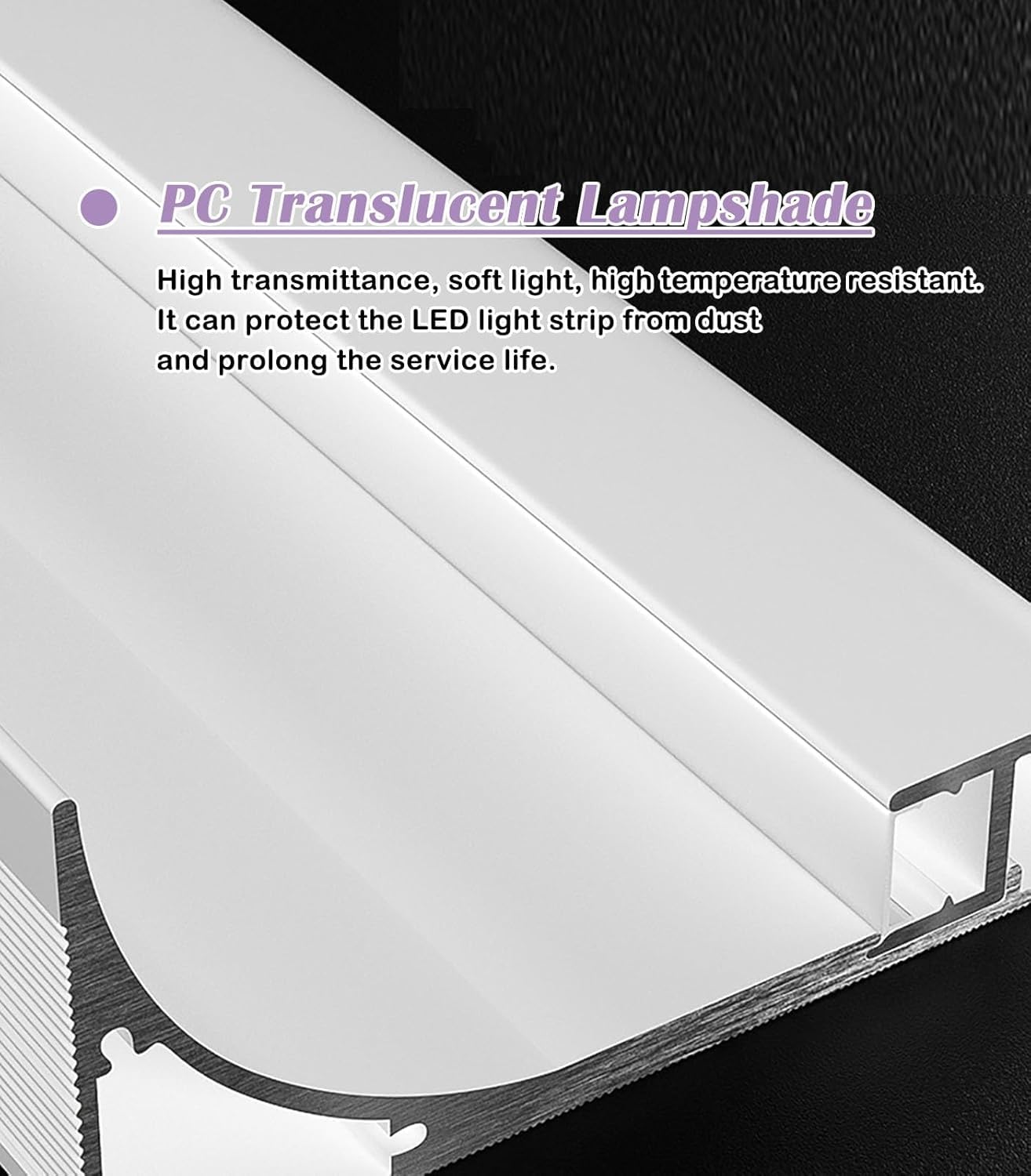 Generico Profilo in Alluminio per faretto LED sospeso, Illuminazione indiretta, Paralume LED a Risparmio energetico (Bianco, 3 m/9,8 Piedi)