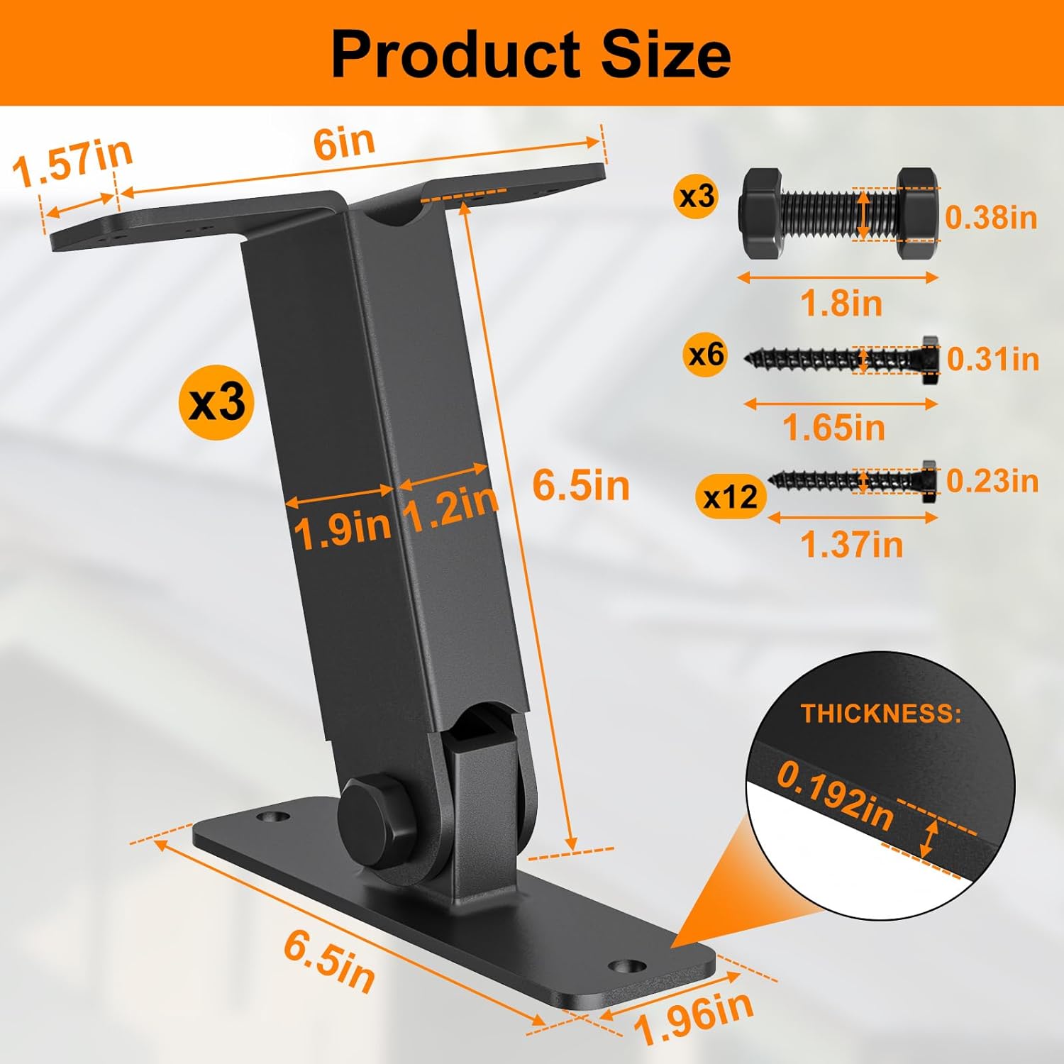 Heavy Duty Roof Riser Brackets Kit, TROPTOLKY Adjustable Angle Pergola Brackets, Black Metal Roof Riser Beam Bracket for Roof Pergola Gazebo Patio Cover (4 Pack)