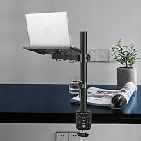 suptek Monitor Tartó Laptop Állvánnyal Teljesen Állítható 13-27 Hüvelykes Képernyőkhöz Fekete Asztali Monitorkar 40cm Rúddal 2