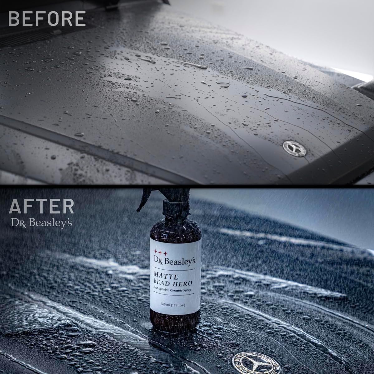 Dr. Beasley's Matte Bead Hero 12 fl oz for Auto - Ceramic Spray to Make Matte & Satin Finish Uniform, Hydrophobic Water Beads, Makes Finish Easier to Clean