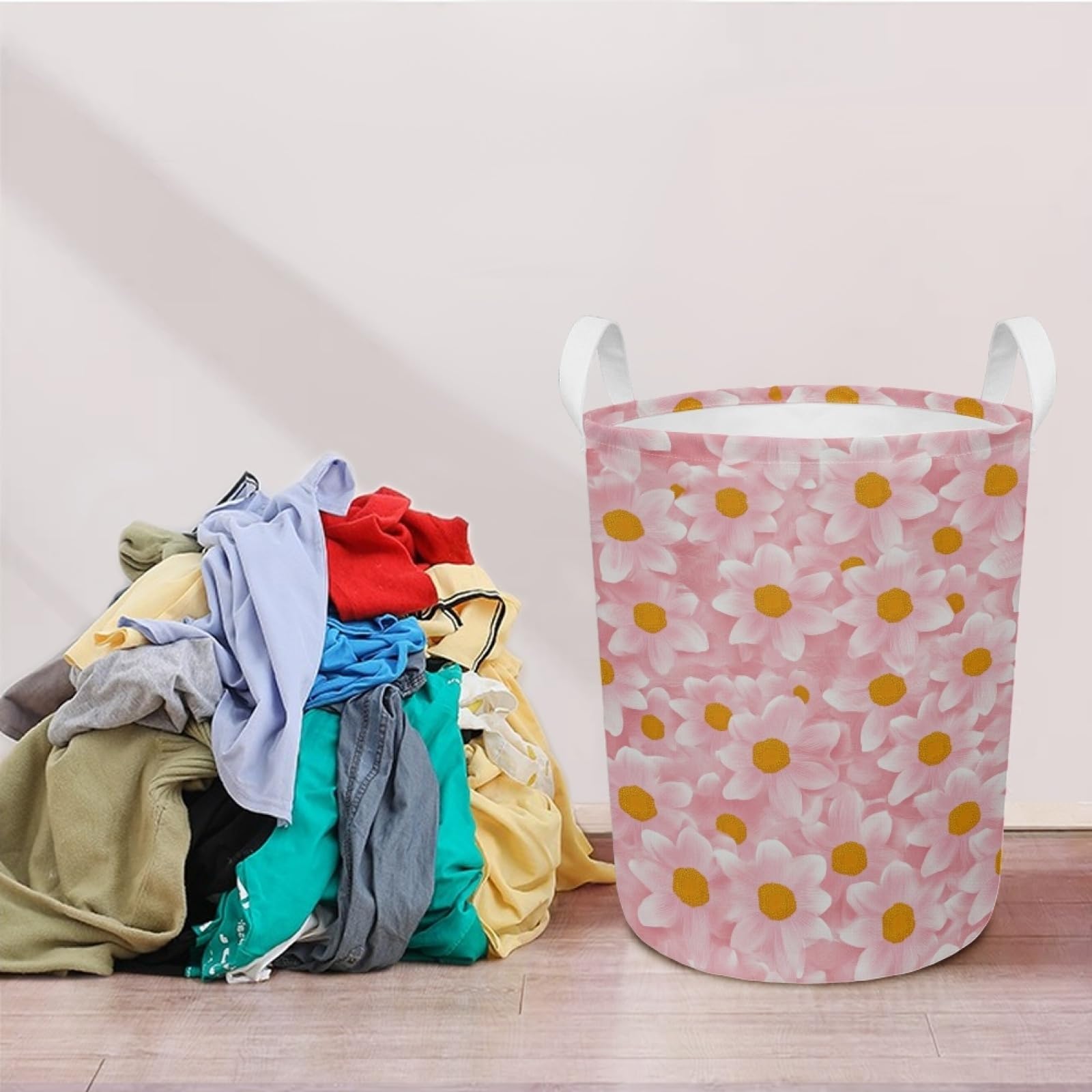 blanca, Rosa, Amarillocesto ropa sucia pequeño