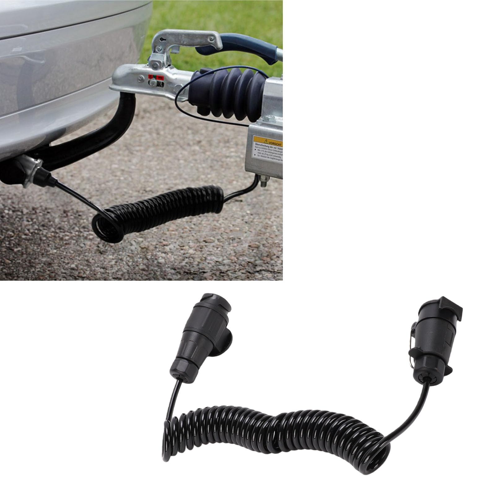 Fabater 7-Wege-Anhängerstecker-Kabelbaum, 9,84 Fuß 13-poliges auf 7-poliges Anhänger-Verlängerungskabel, Universeller Kabeladapter mit Plug-and-Play-Installation für Anhänger, Wohnmobile, LKWs,