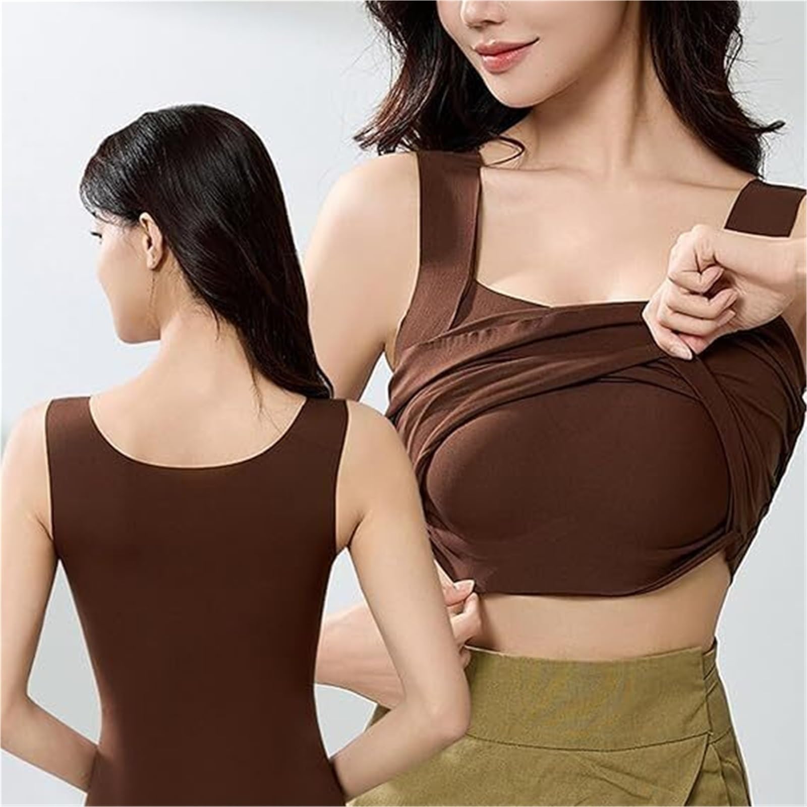 Canotta Modellante con Reggiseno Incorporato, Canotta con Reggiseno, Canotta Alta con Scollo a U
