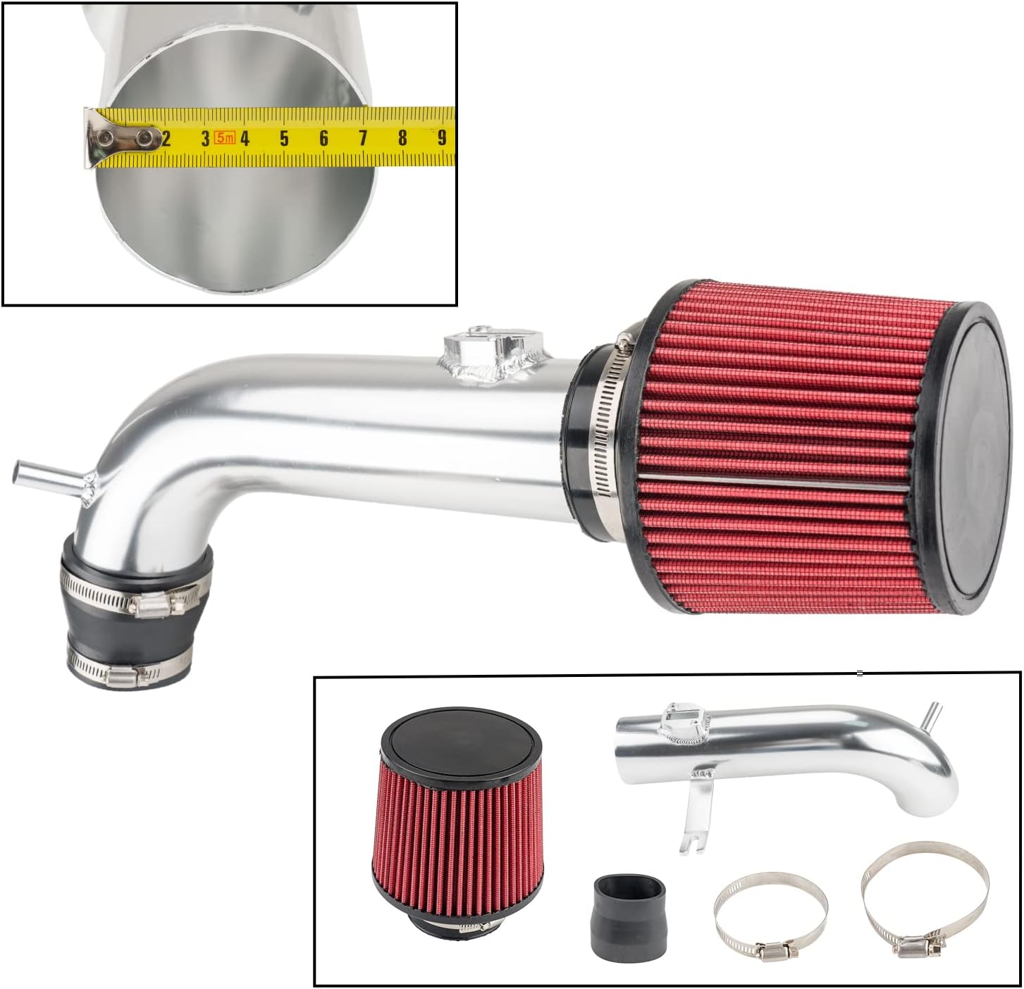 KAX 3 inch Cold Air Intake System Kit Replacement for Nissan Altima 2013-2018 2.5L L4, High Performance, RED