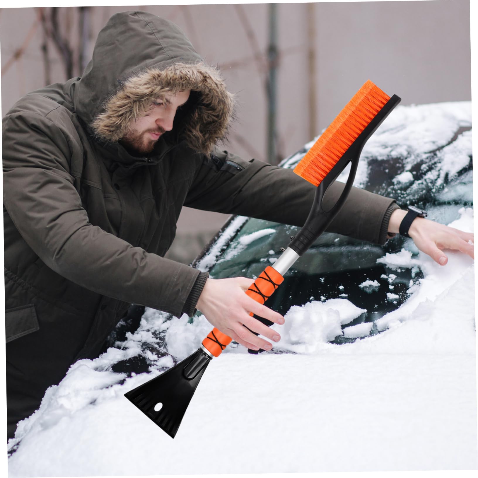 Gatuida Lot de 2 Grattoirs à Givre pour Pare-Brise, Design Extensible en Abs et PP, Portable, pour Déneiger et Enlever Le Givre sur Vitres en Hiver