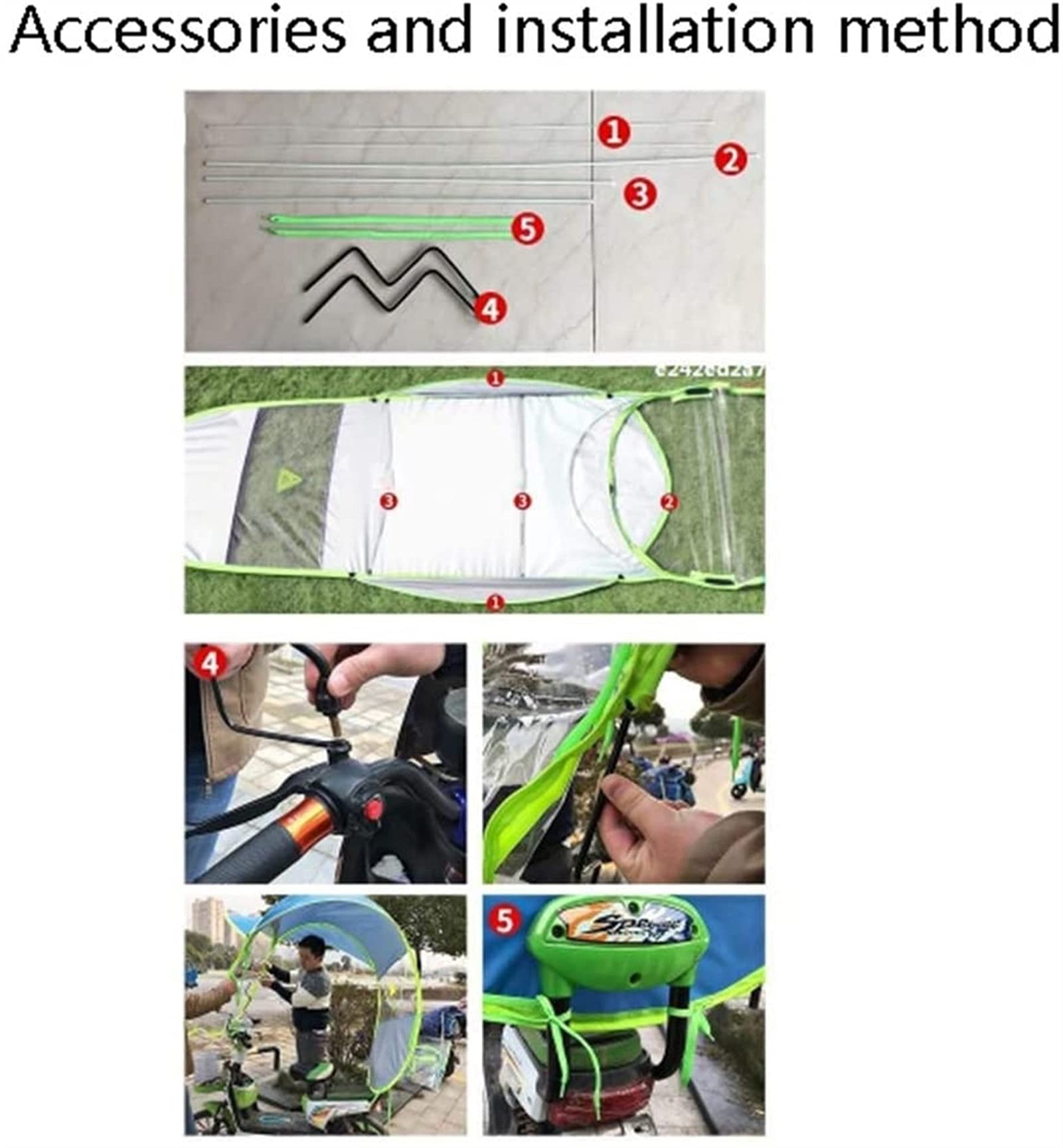 Copertura parasole universale per moto elettrica, copertura impermeabile per scooter, copertura per ombrellone per tettuccio per auto a batteria (blu)