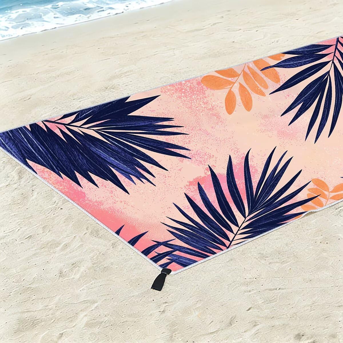 Ręcznik plażowy z mikrofibry, duży ręcznik plażowy 90 x 200 cm 2 sztuki, damski ręcznik gimnastyczny szybkoschnący, odporny na piasek ręcznik z mikrofibry, lekkie ręczniki gimnastyczne na prezent dla