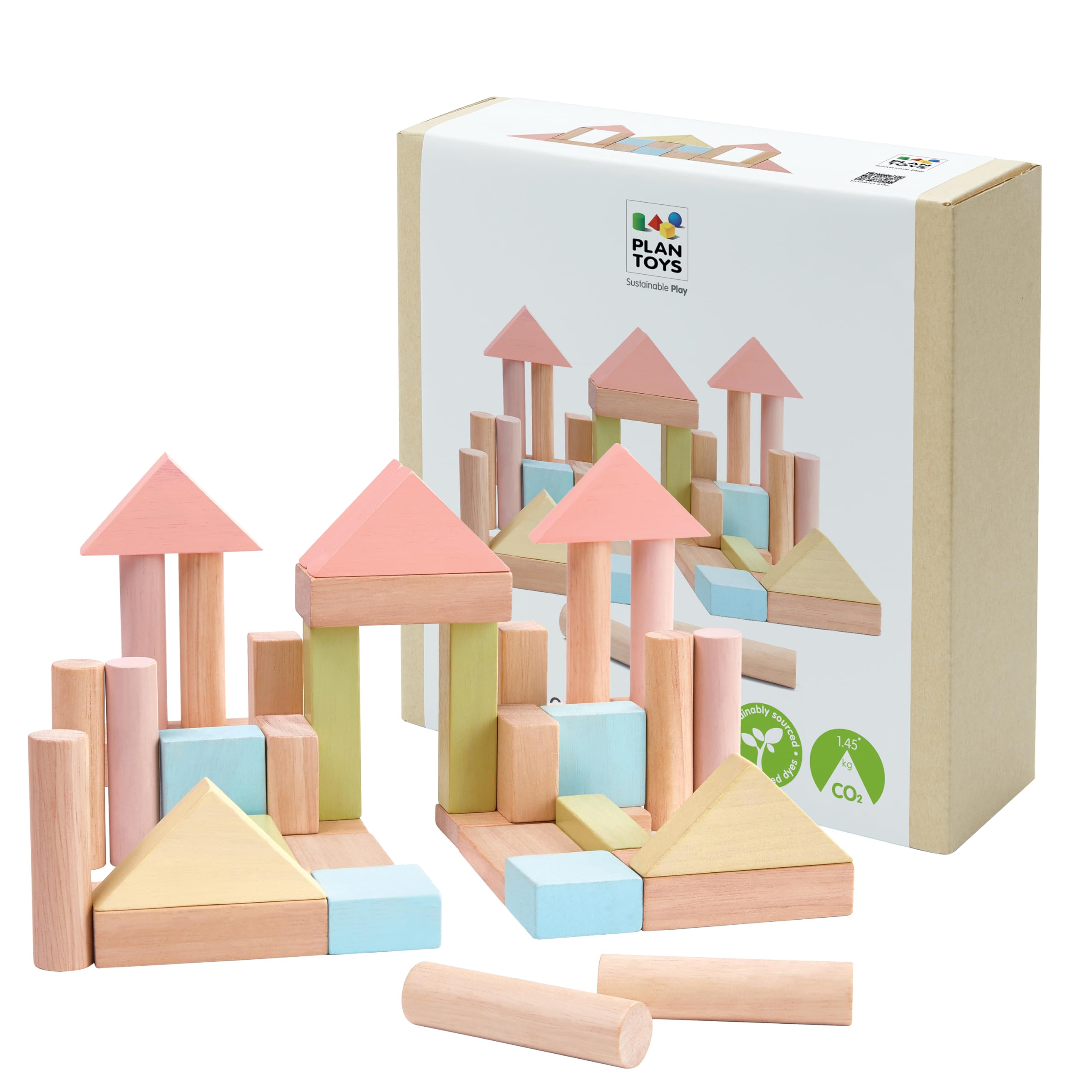 PlanToys -40 Pastel Blocks (5507), Assorted Colour/Model — image 1