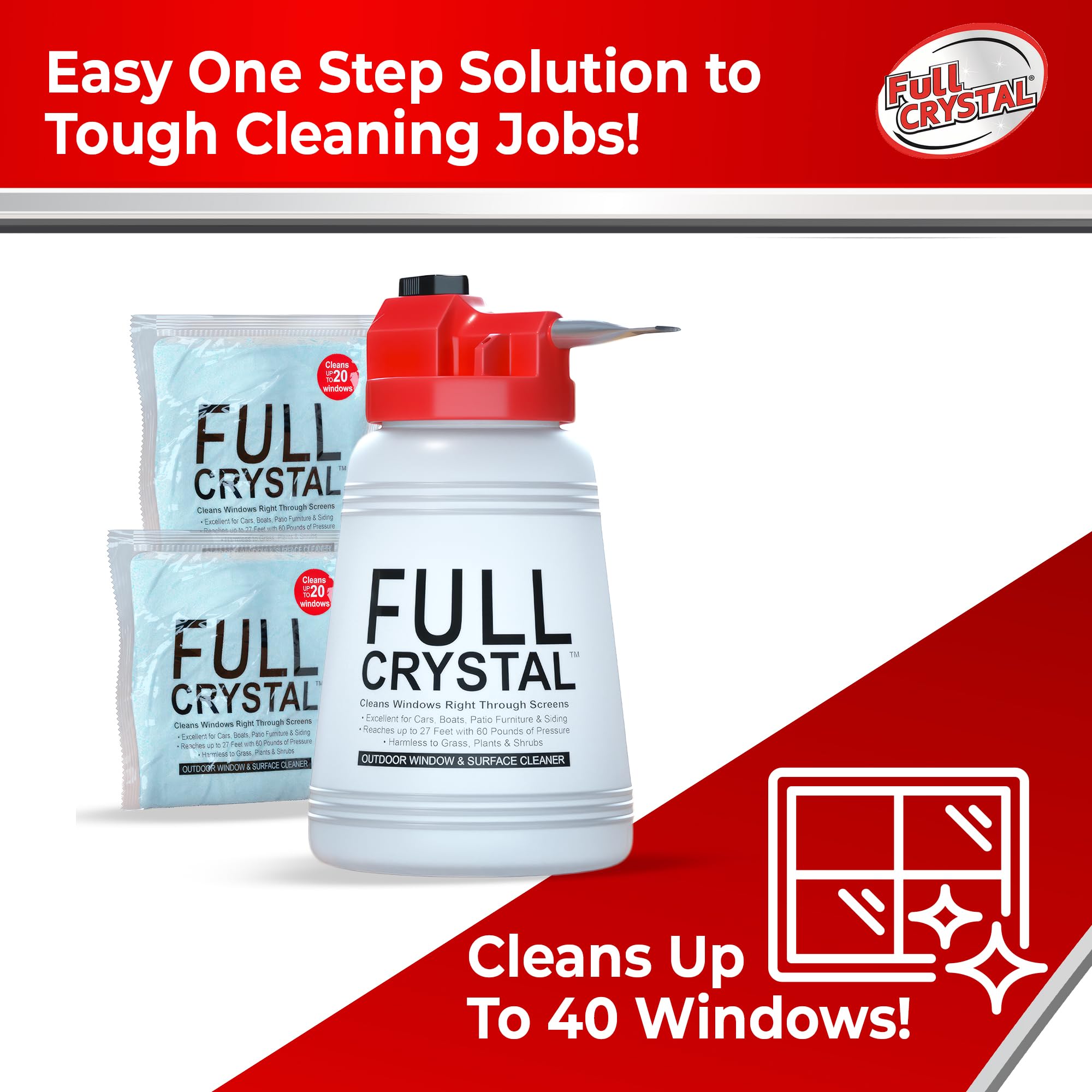 Amazon.com: Full Crystal Window Cleaning Kit – 8 oz Glass Cleaner
