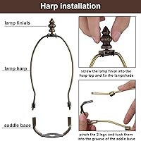 Vista 7 de WEAVERBIRD Kit de lámpara de mesa de bronce retro, diseño de lámpara de bricolaje con material de aleación de zinc, accesorios