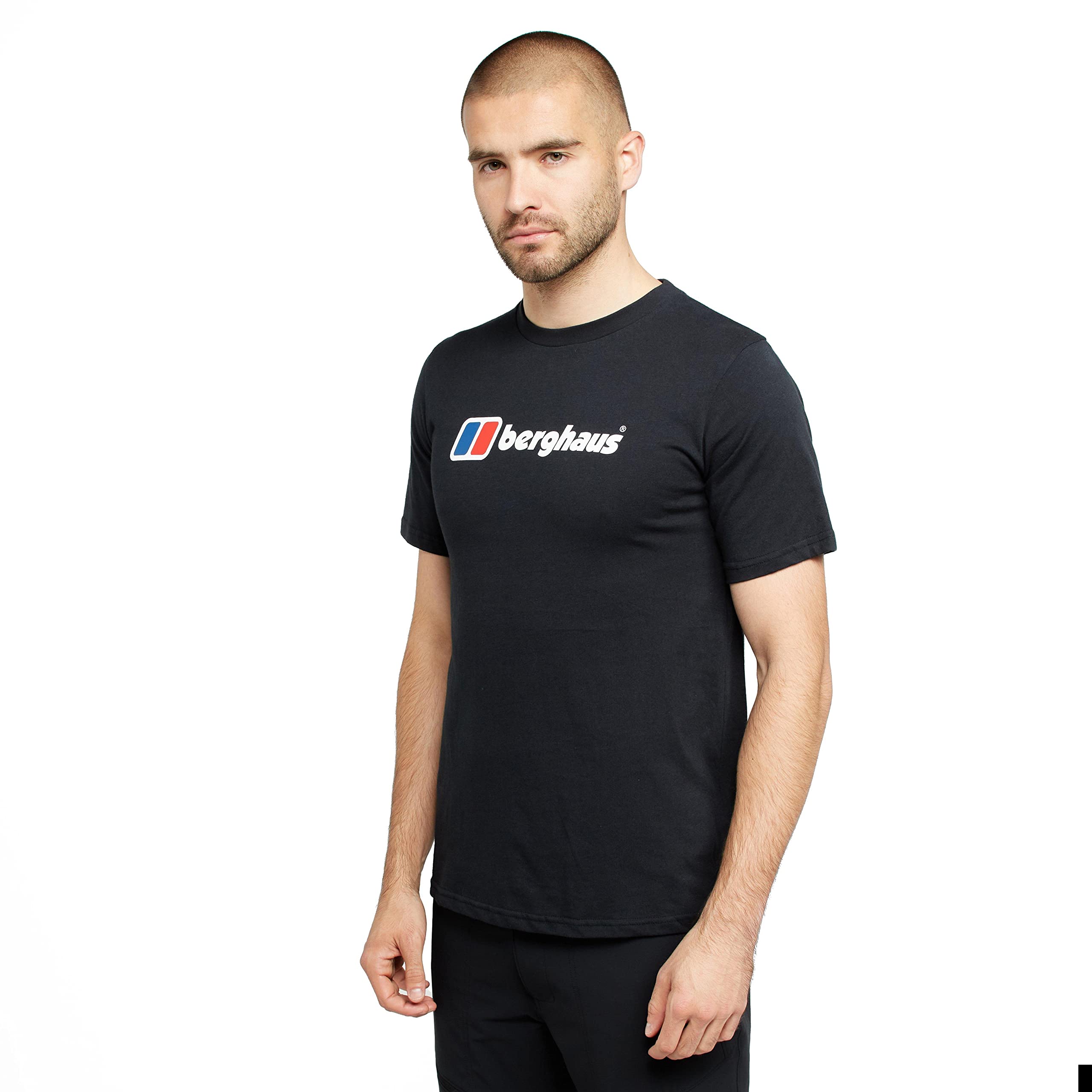 Berghaus Men's Big Classic Logo T-Shirt | Pure Cotton Non-Technical T-Shirt, Black/Black, XS