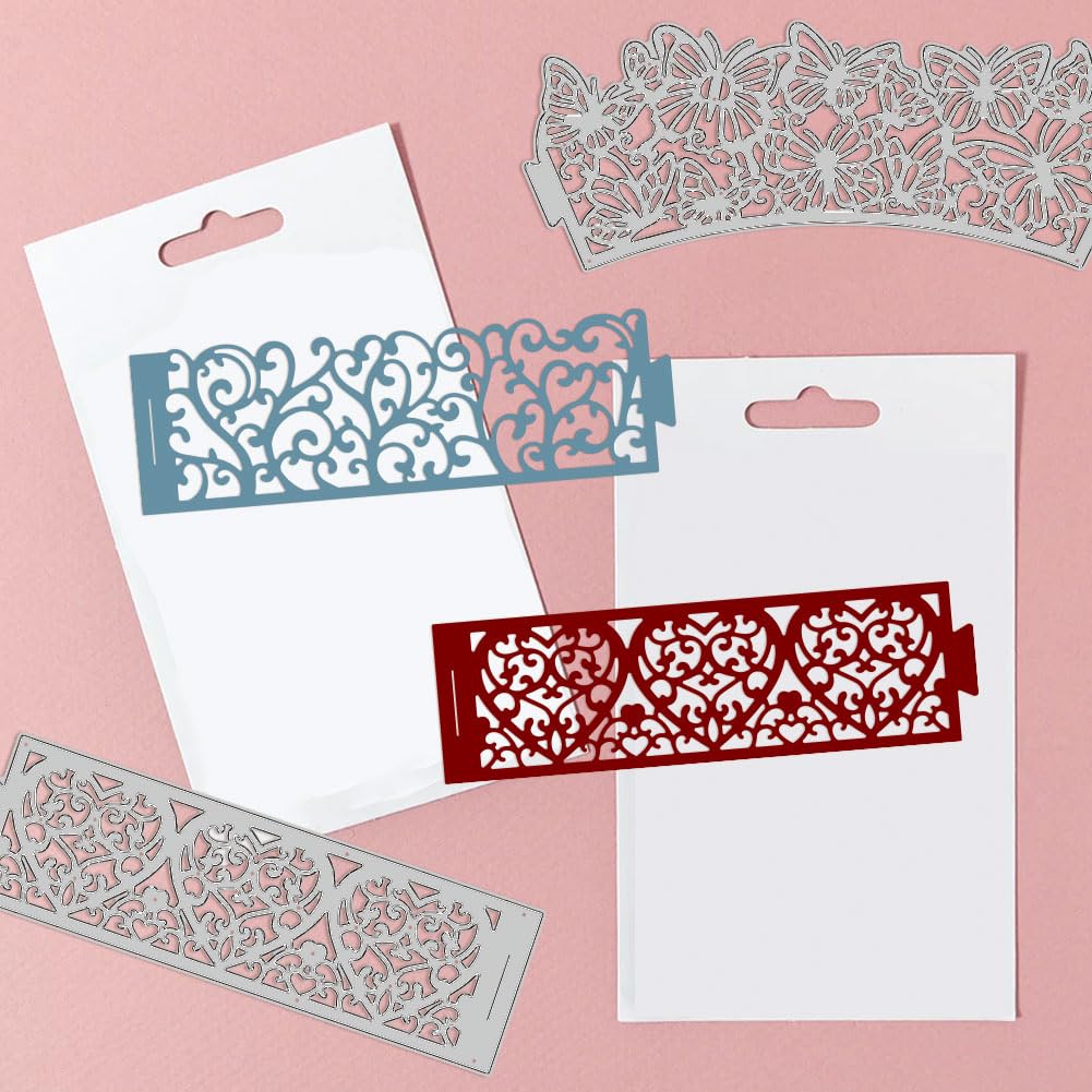 GLOBLELAND 3 Set Fustelle Metalliche Geometriche – Cuori, Ovali, Quadrati, Rotondi, Per Scrapbooking E Biglietti