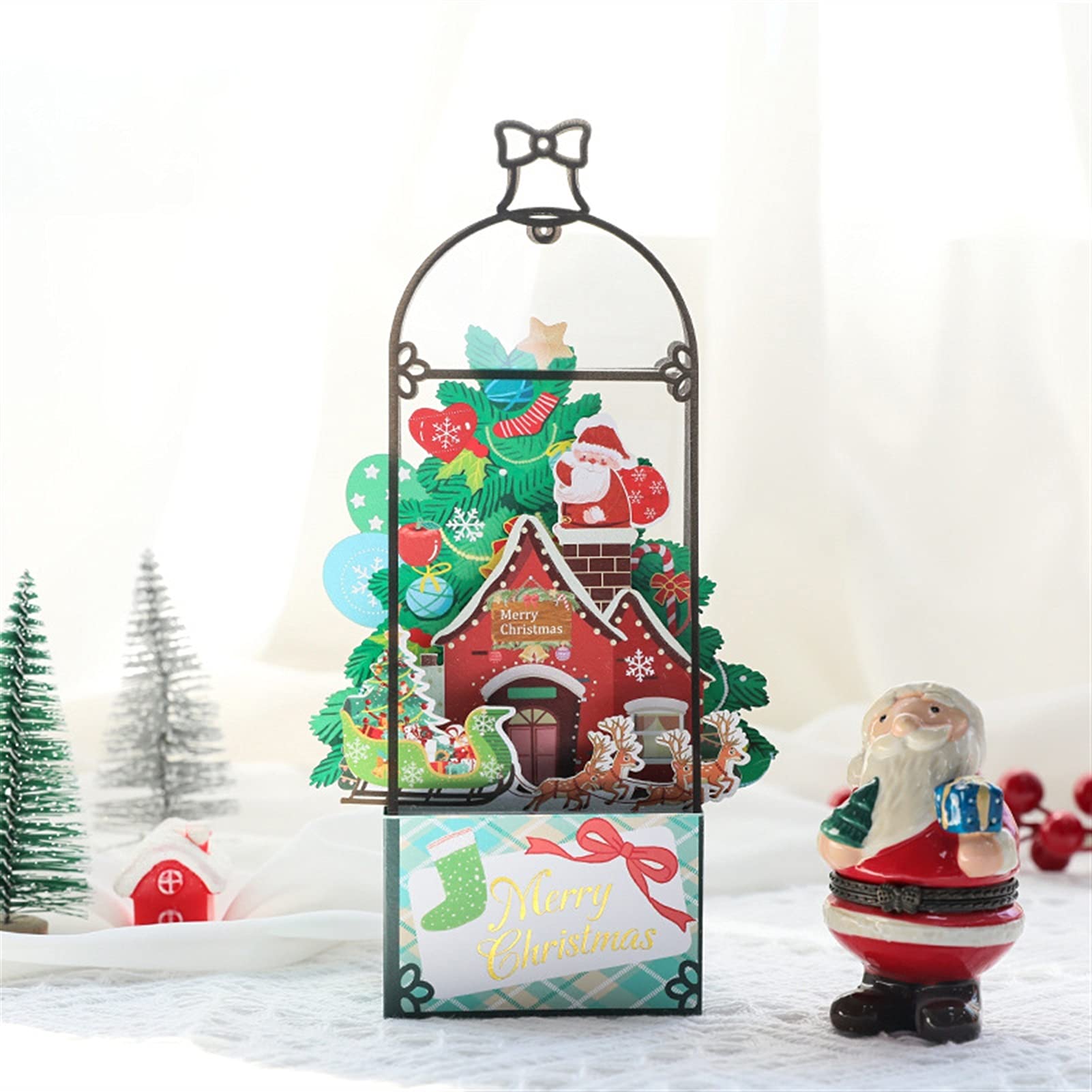 Grußkarte Festival Segen Grußkarte 3D Handgemachte Weihnachtsmann Santa Claus Garten PVC. Papiereinladung Grußkarten Display Frohe Weihnachten Kinder Neues Jahr Home Party Geschenk Geburtstagskarte