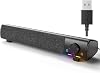 HPYLIF·H Computer Speakers, PC Gaming Speakers for Desktop, Laptop, USB Powered 3.5mm AUX PC Sound Bar with Headphones & Microphone Link, Superb Stereo Sound, Plug-in Play