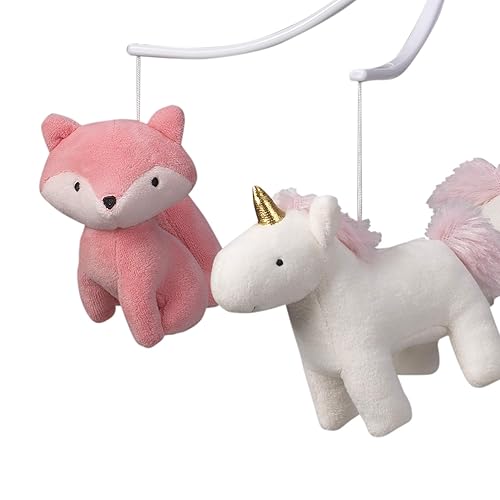 Miniatura 2 de Bedtime Originals Rainbow Unicorn Musical Baby Cuna Móvil, Rosa