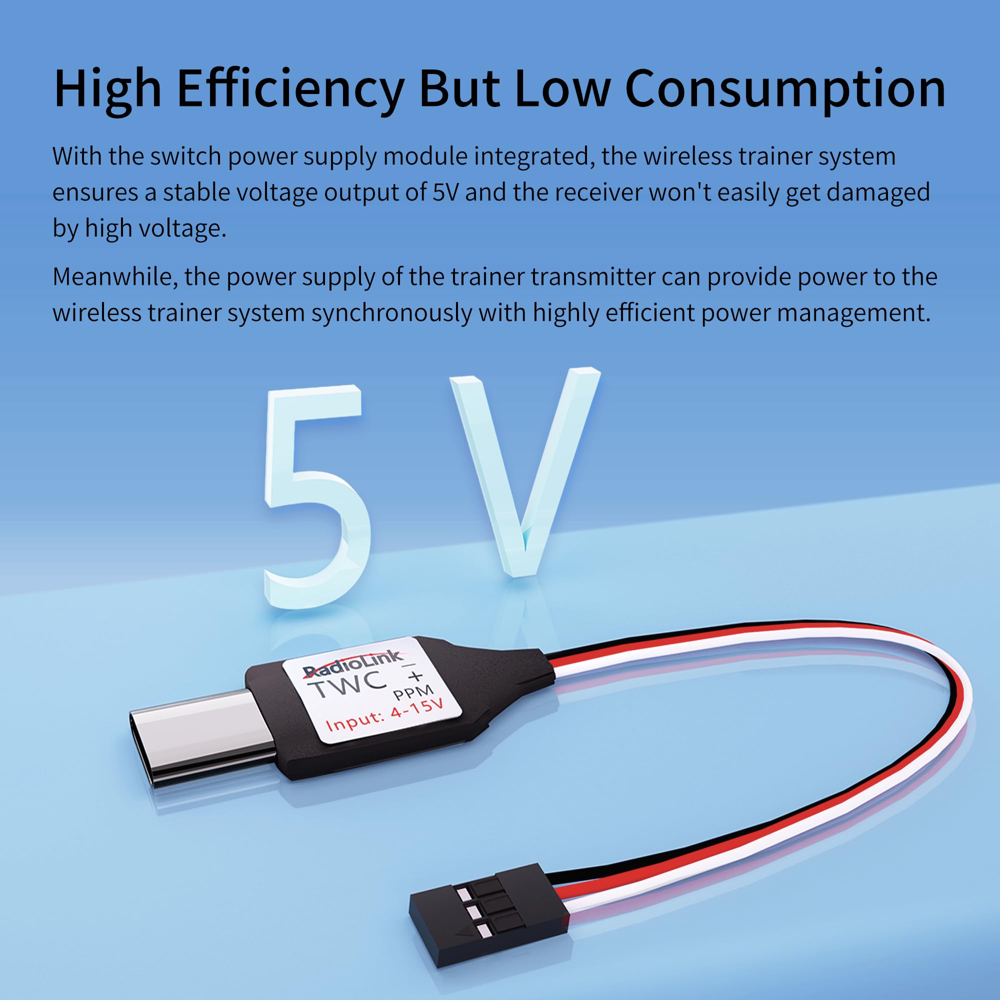 Radiolink Wireless Trainer System RC Radio Controller Type-C Trainer Cord Cable for Airplane Flight Training Works with T12D/T16D Transmitters