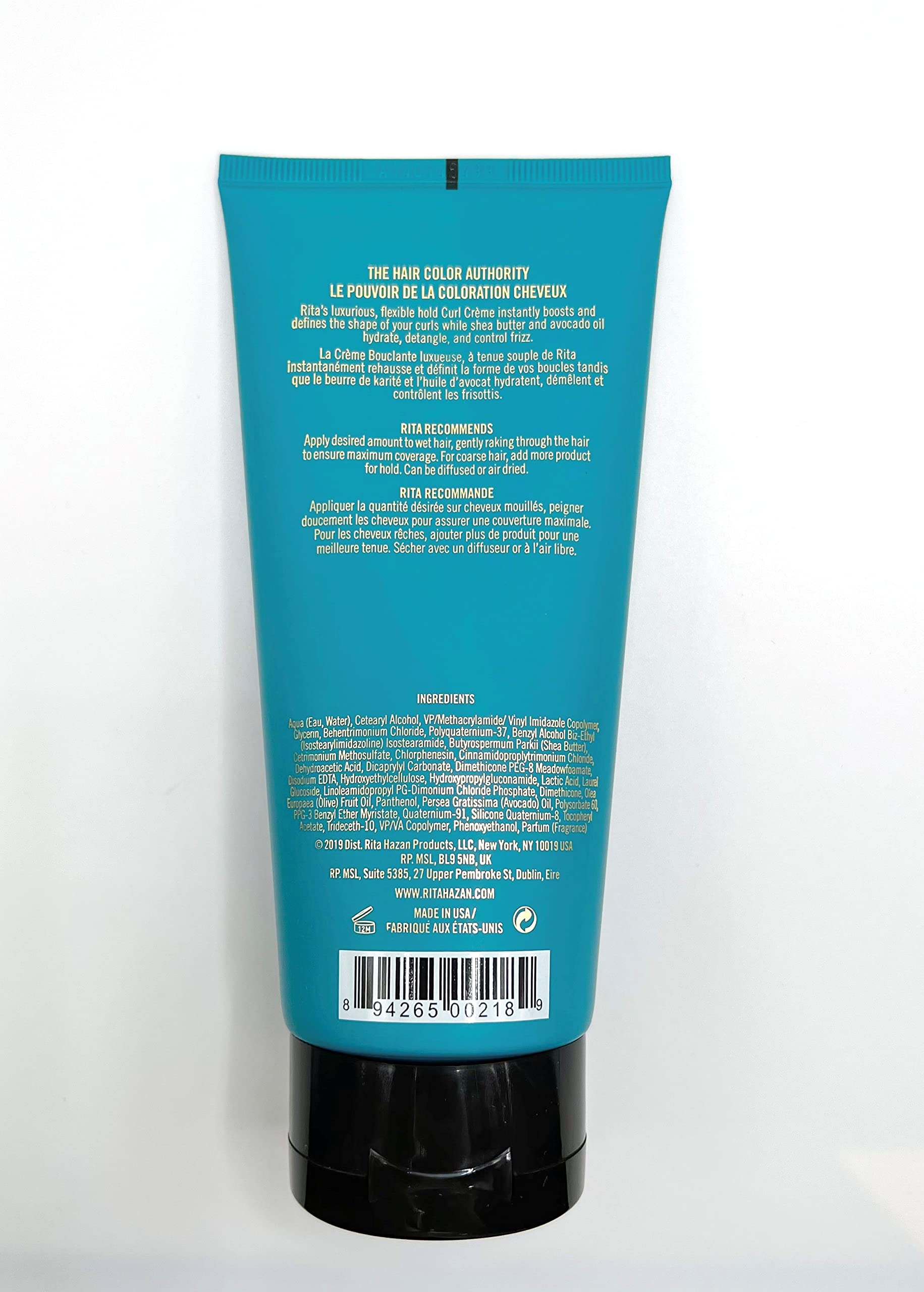 RITA HAZAN Hair Curl Creme - Curl Defining Hair Styling Cream - Instantly Boosts & Defines the Shape of Curls - Flexible Hold Curl Cream - 6 FL oz.