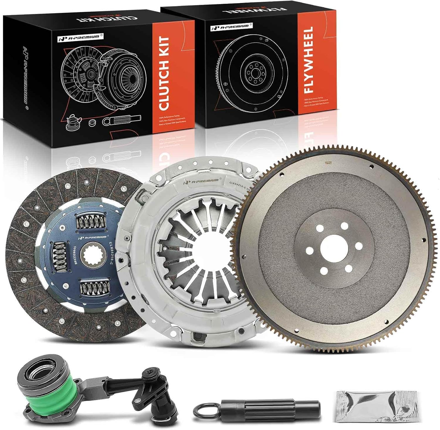 A-Premium Transmission Clutch Kit with Flywheel Compatible with Chevrolet Cavalier 2002-2003 & Oldsmobile Alero 2002-2004 & Pontiac Grand Am 2002-2004, Sunfire 2002-2003, 2.2L DOHC, Replace# 416020810