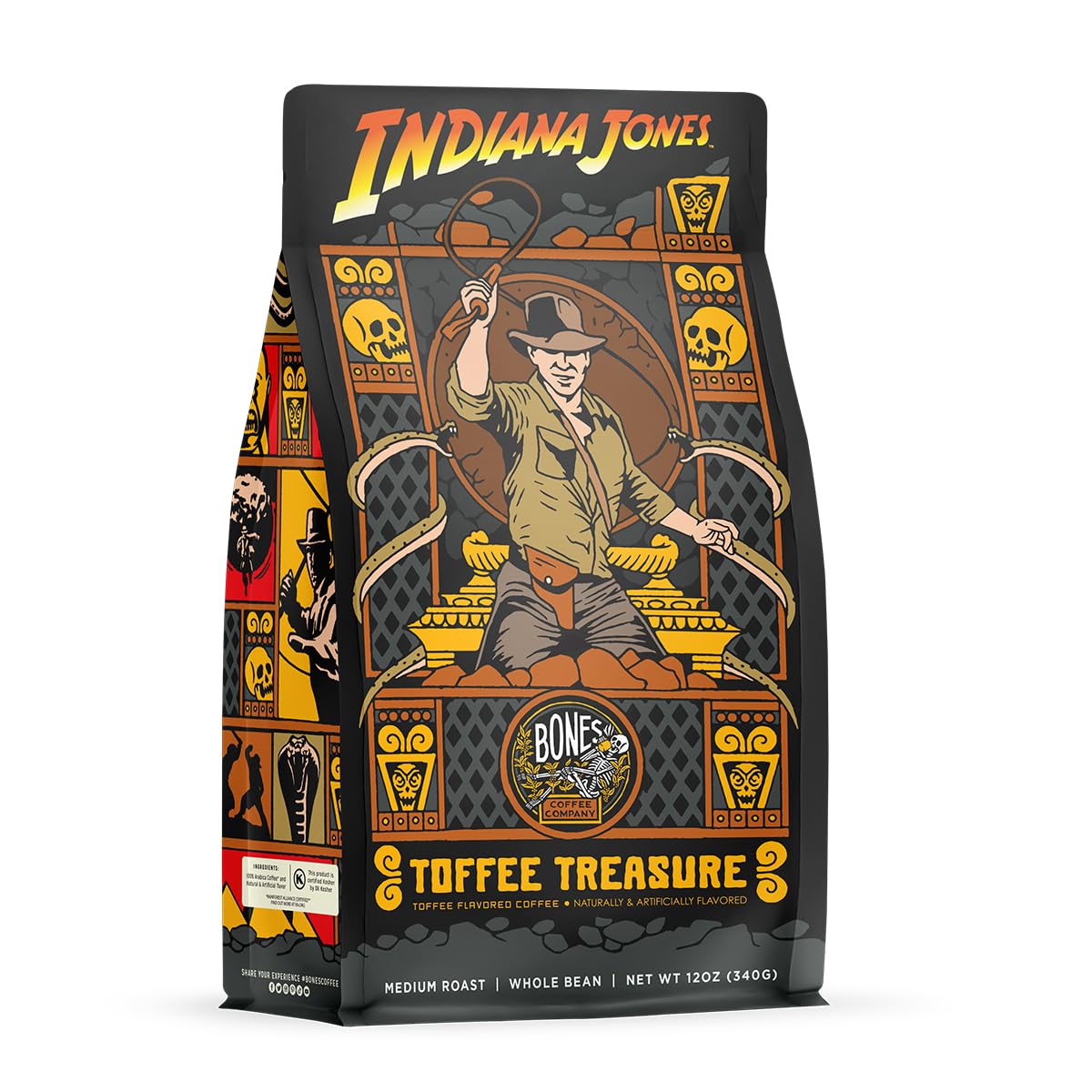 Bones Coffee Company Toffee Treasure Flavored Coffee Beans