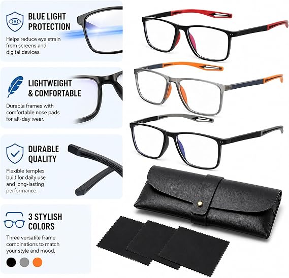 JBLJDWD 4Pcs Vision Sync Multifocal Glasses Set