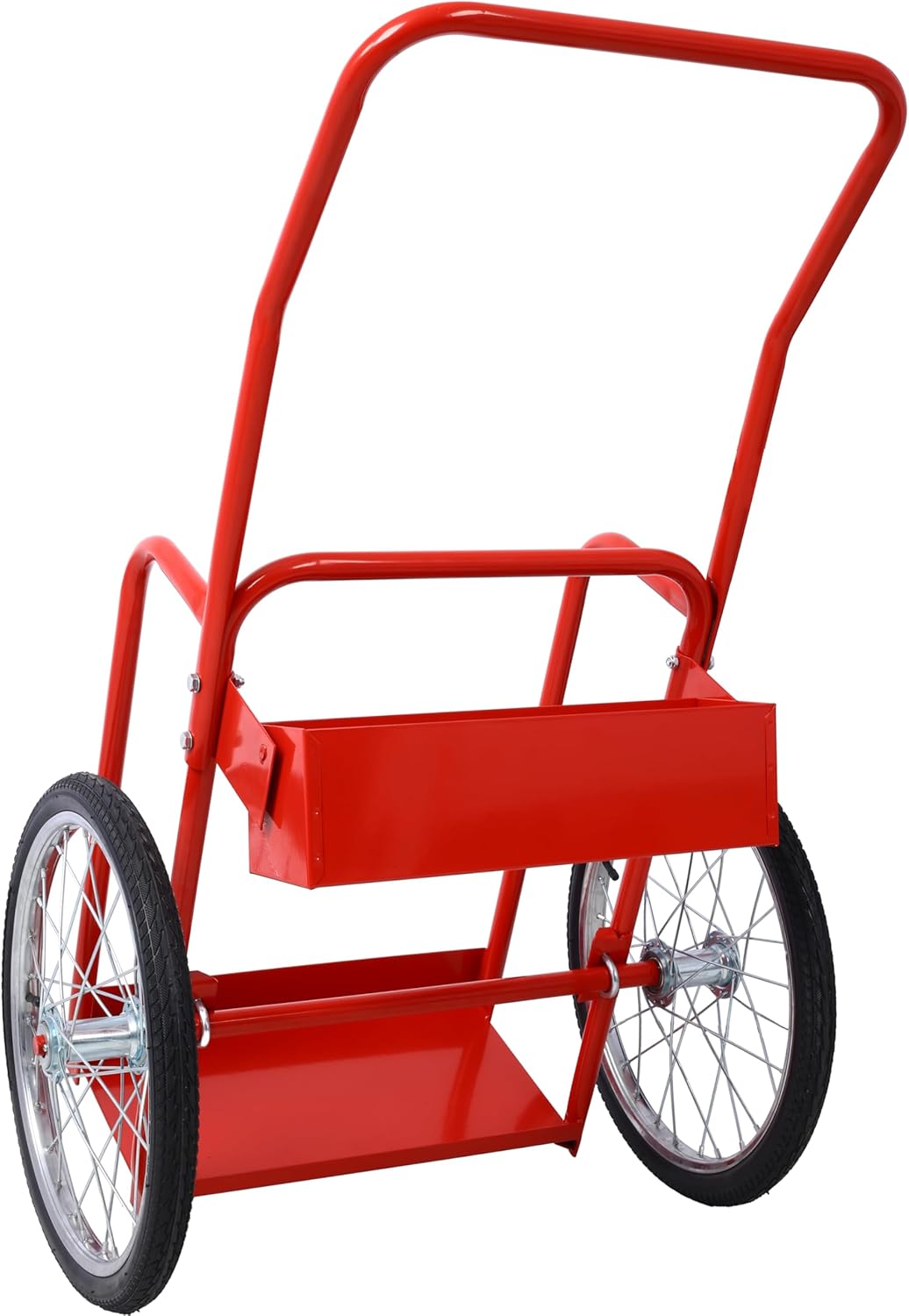 Large Dual Oxygen Tank Cart Dolly Double Welding Cylinder Cart Full Range Optimize Welding Transport,20" Pneumatic Wheels Includes Two Fastening beltsEasily Maneuvered