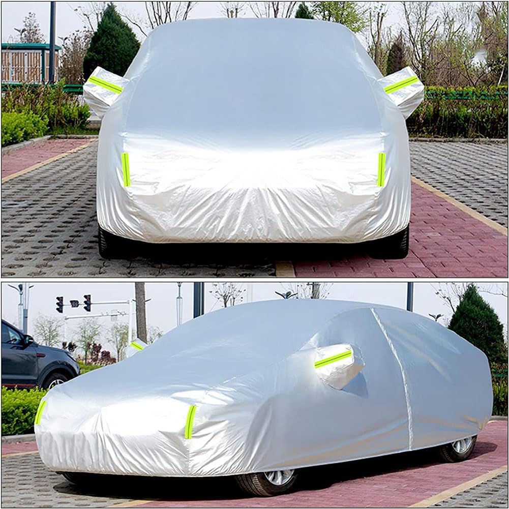 Cubierta De Coche para Jag&uar XE XF XJ XJ6 XJ8 XJR XJS XKR XK8 XK, Funda De Coche para Exteriores Sol Lluvia UV Protección contra Todo Clima Tela,Right Zipper-B/Silver