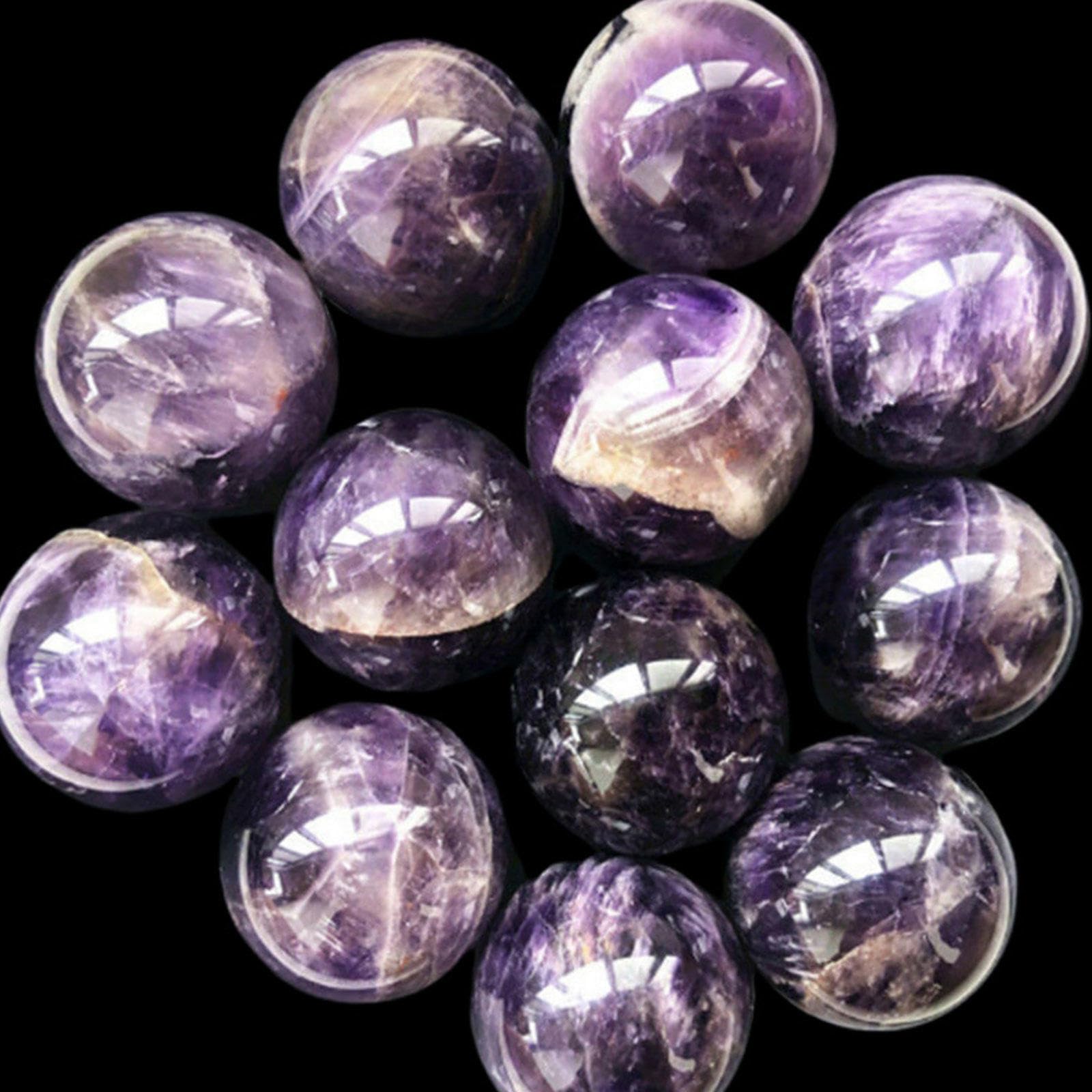 Ametystowe kryształowe kule Kryształowe kule do Reiki i kulek dekoracyjnych, średnica 3,1 cala (8 cm)