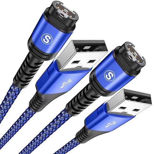 Garmin - Cable cargador de reloj 2 unidades, 4 pies compatible con Garmin Fenix 5 5S 5X 6 6S 6X Plus Pro 7 7S 7X, Forerunner 945 45 45S 245 Music,
