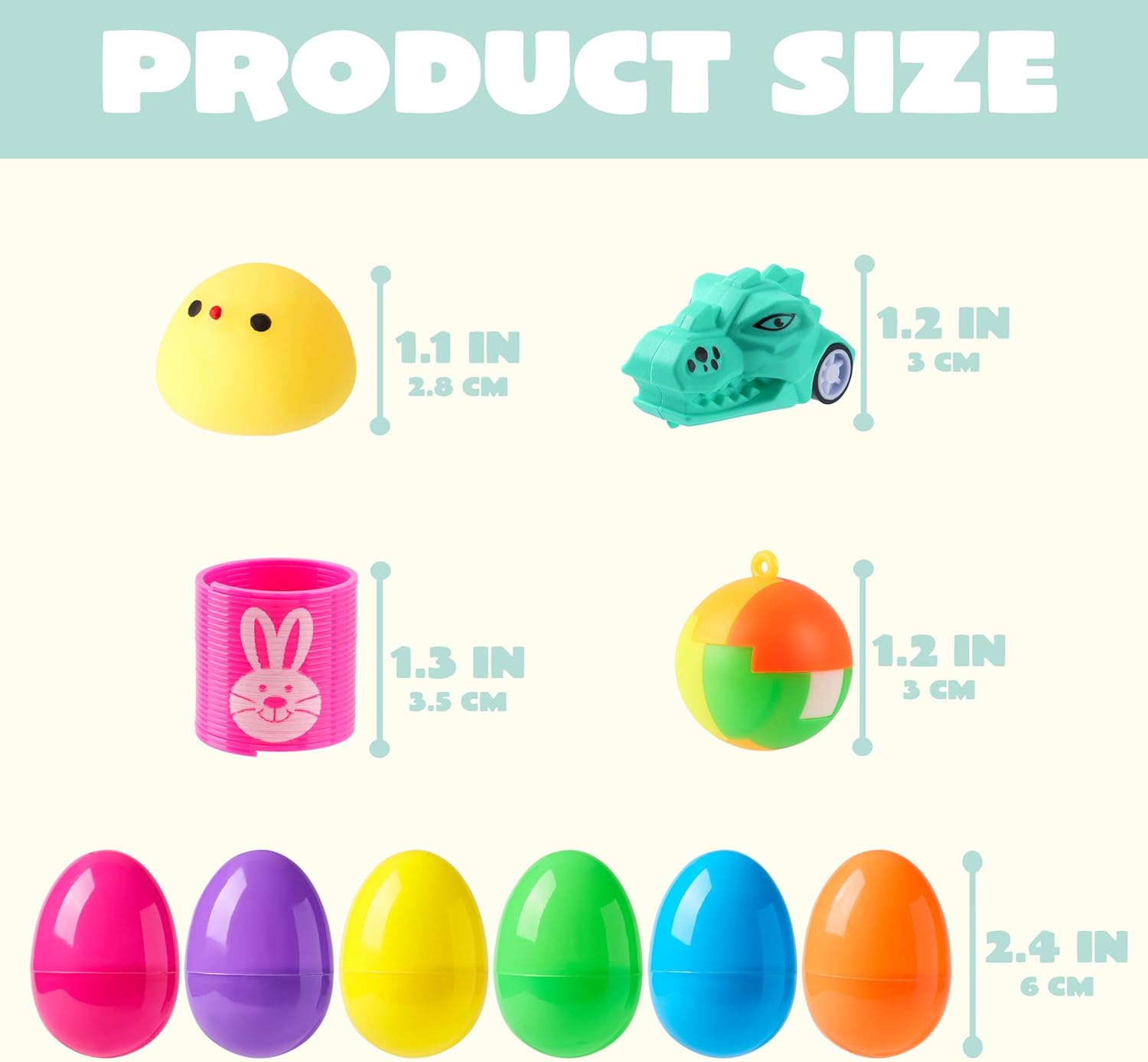 JOYIN 100Pcs Prefilled Easter Eggs with Assorted Toys, Prefilled Easter Eggs with Toys, Easter Basket Stuffers for Kids, Easter Egg Hunt, Toddler Easter Basket Stuffers