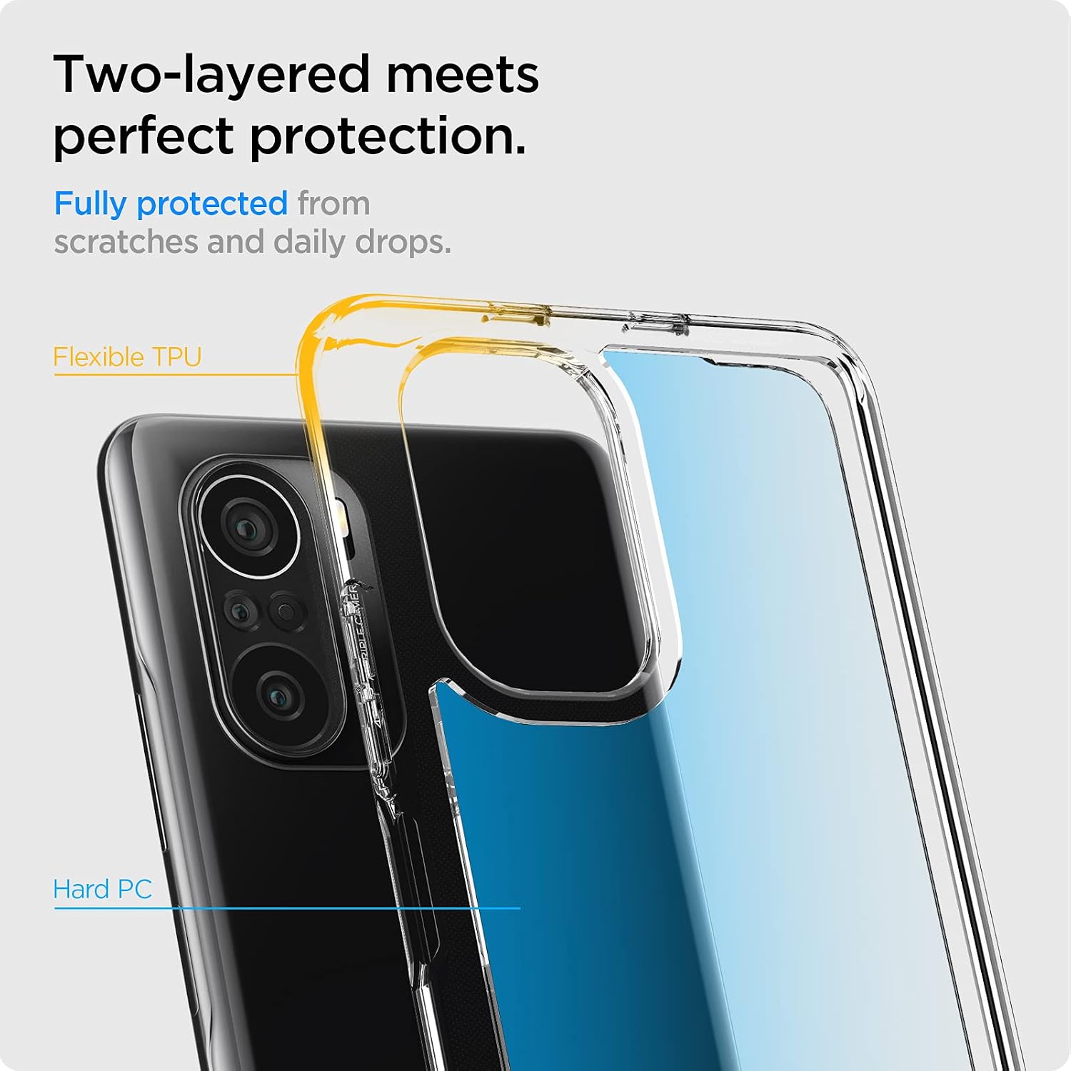 Spigen Ultra Hybrid Designed for Poco F3 Case (2021) / Designed for Mi 11X Pro Case (2021) / Designed for Mi 11X Case (2021) - Crystal Clear