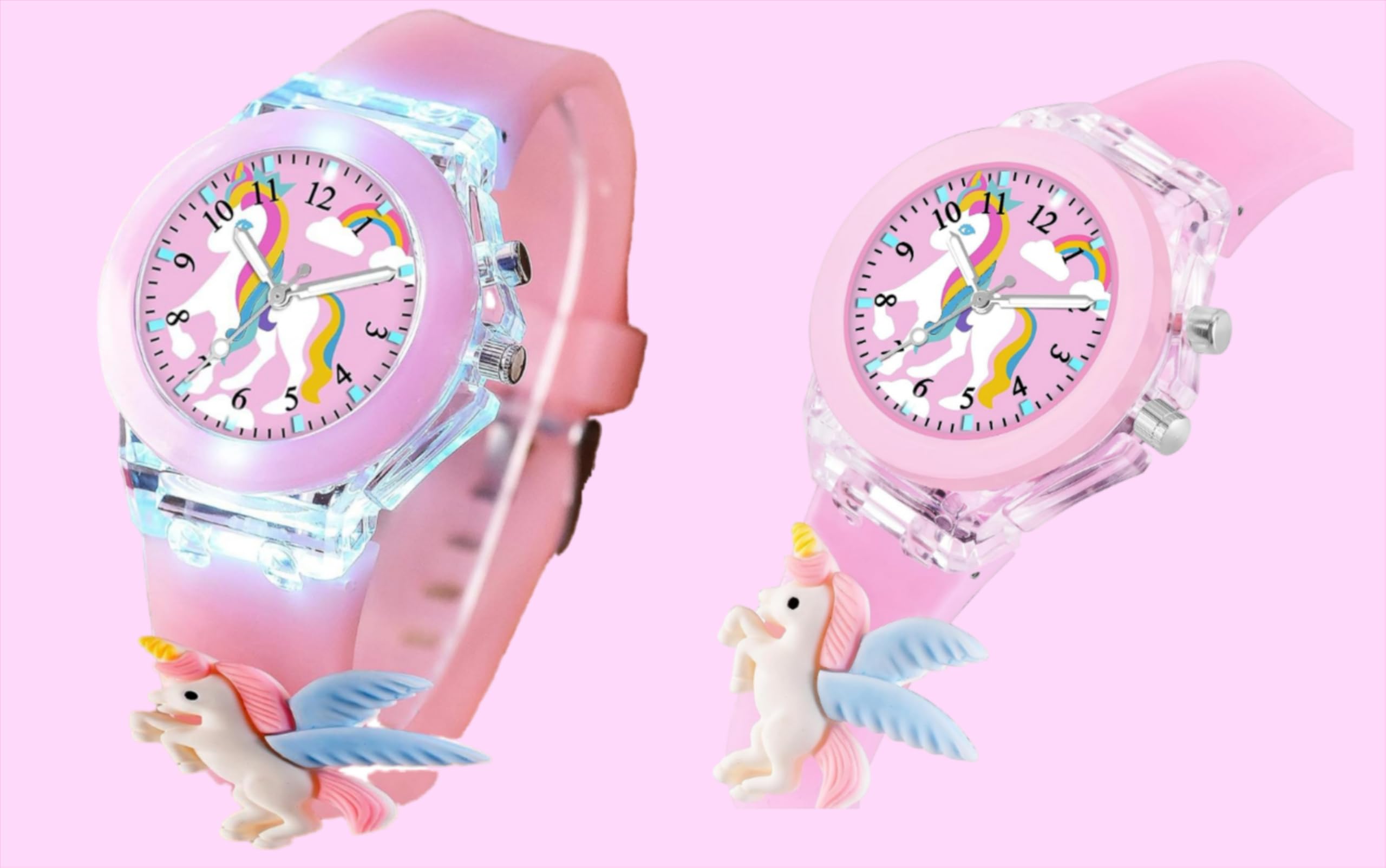 FRIEDRICH 3D Cartoon Charecter Multi Colour Light Children Kids Watch for Boys Girls Analog Watch Boys Best Gift Baby for Kids Watch for 3+ to 11 Year Old boy Girl (Pink) 3